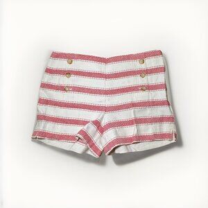 Ann Taylor Loft Red & White Striped Riviera Short Cotton Blend Size 8